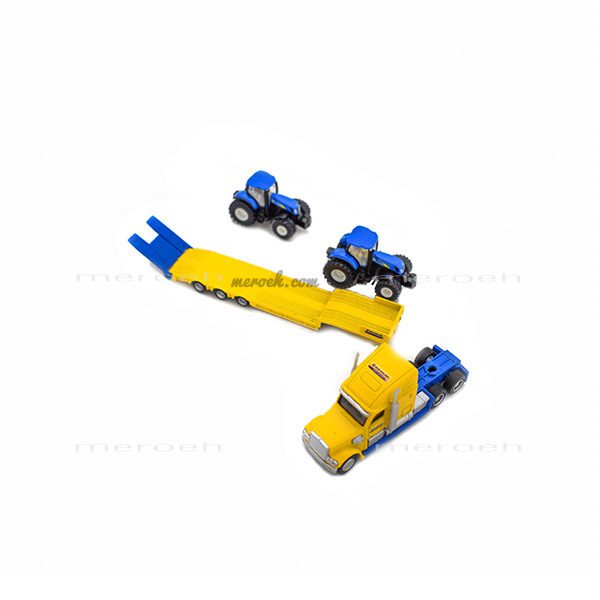 ماکت تریلی حامل تراکتور Siku مدل Chunky US Truck and NewHolland Tractors