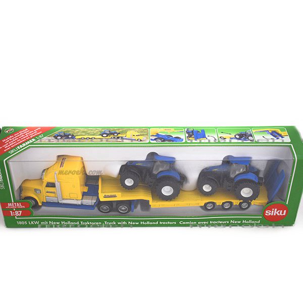 ماکت تریلی حامل تراکتور Siku مدل Chunky US Truck and NewHolland Tractors