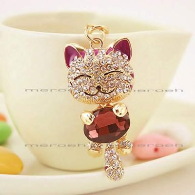 جاکلیدی Dalaful طرح گربه خندان بنفش