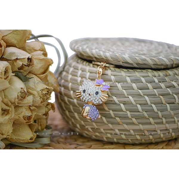 جاکلیدی Moda Joyas طرح گربه نگینی پاپیون دار