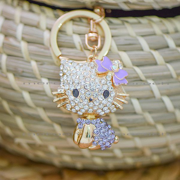 جاکلیدی Moda Joyas طرح گربه نگینی پاپیون دار