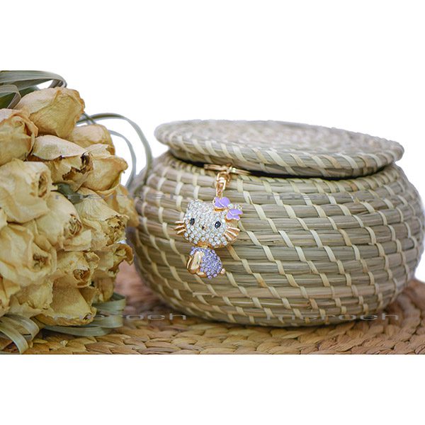 جاکلیدی Moda Joyas طرح گربه نگینی پاپیون دار