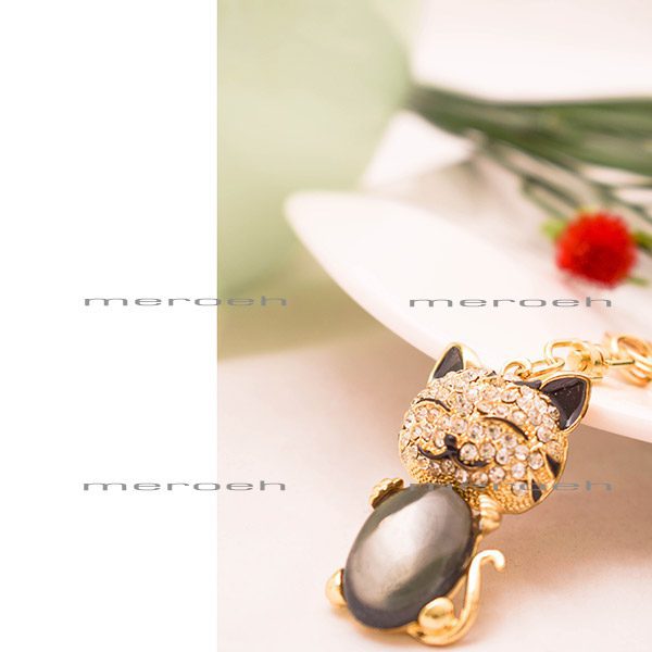 جاکلیدی Dalaful طرح گربه سیاه سنگ به بغل