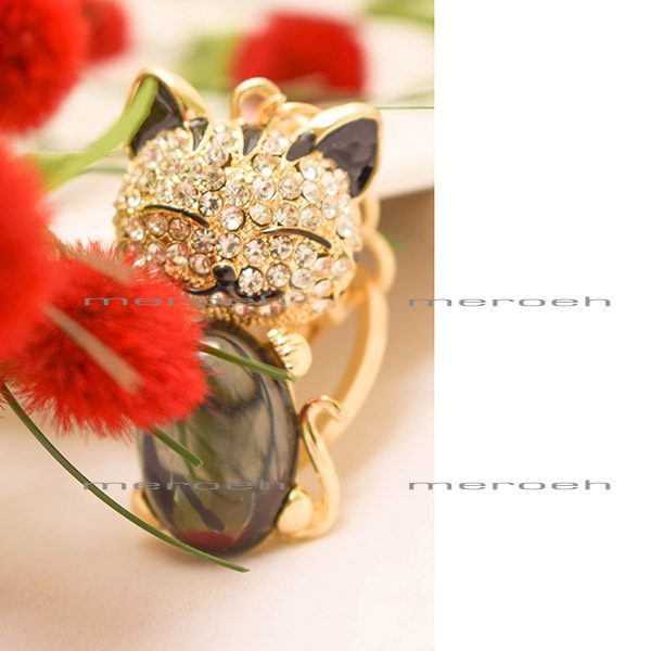 جاکلیدی Dalaful طرح گربه سیاه سنگ به بغل