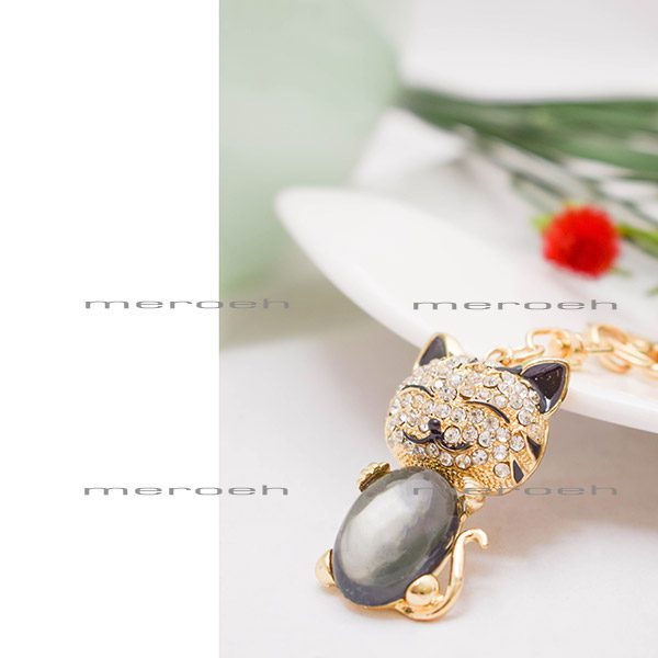 جاکلیدی Dalaful طرح گربه سیاه سنگ به بغل