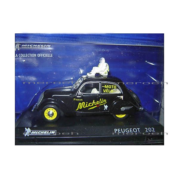 ماکت ماشین Altaya مدل Peugeot 202 به همراه فیگور Michelin