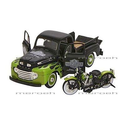 ماکت وانت Maisto مدل Ford F1 Pickup و موتورسیکلت Panhead