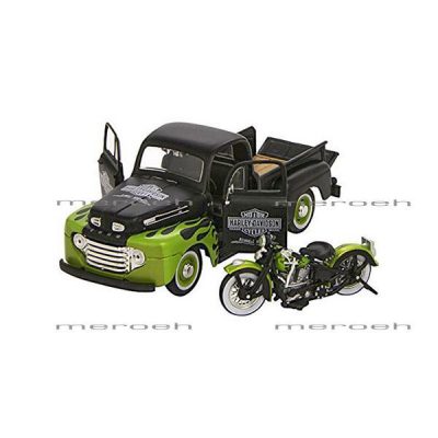 ماکت وانت Maisto مدل Ford F1 Pickup و موتورسیکلت Panhead