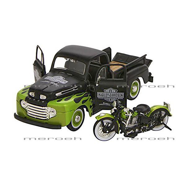 ماکت وانت Maisto مدل Ford F1 Pickup و موتورسیکلت Panhead