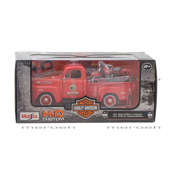 ماکت وانت Maisto مدل Ford F1 Pickup و موتورسیکلت Knucklehead