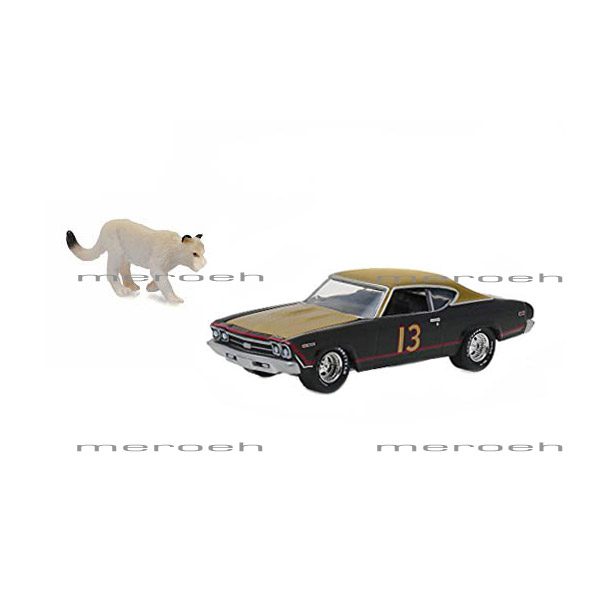 ماکت ماشین GreenLight مدل Chevrolet Chevelle به همراه فیگور Cougar