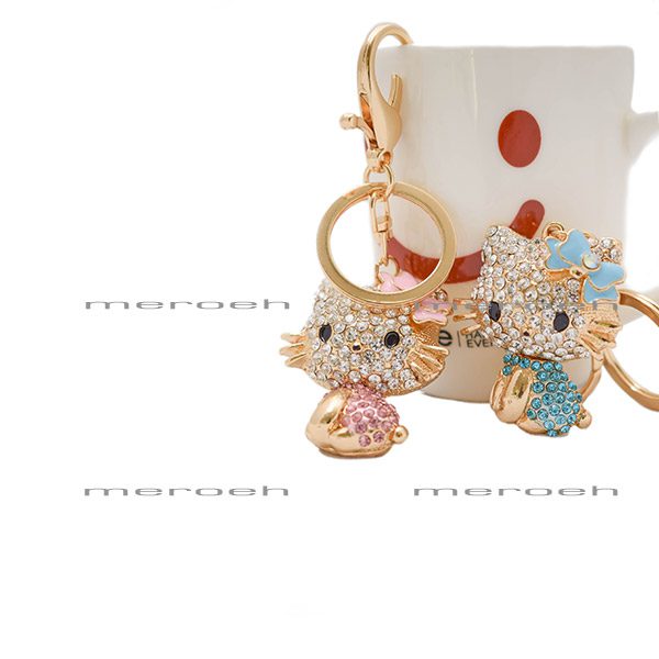 جاکلیدی Moda Joyas طرح گربه نگینی پاپیون دار