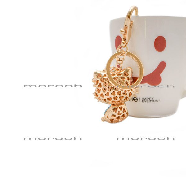 جاکلیدی Moda Joyas طرح گربه نگینی پاپیون دار