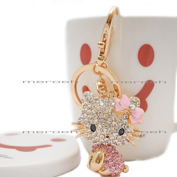 جاکلیدی Moda Joyas طرح گربه نگینی پاپیون دار