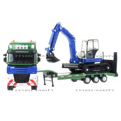 ماکت تریلی حمل بیل مکانیکی  KDW مدل Low Loader with Excavator