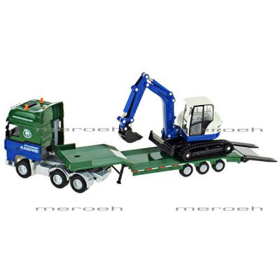 ماکت تریلی حمل بیل مکانیکی  KDW مدل Low Loader with Excavator